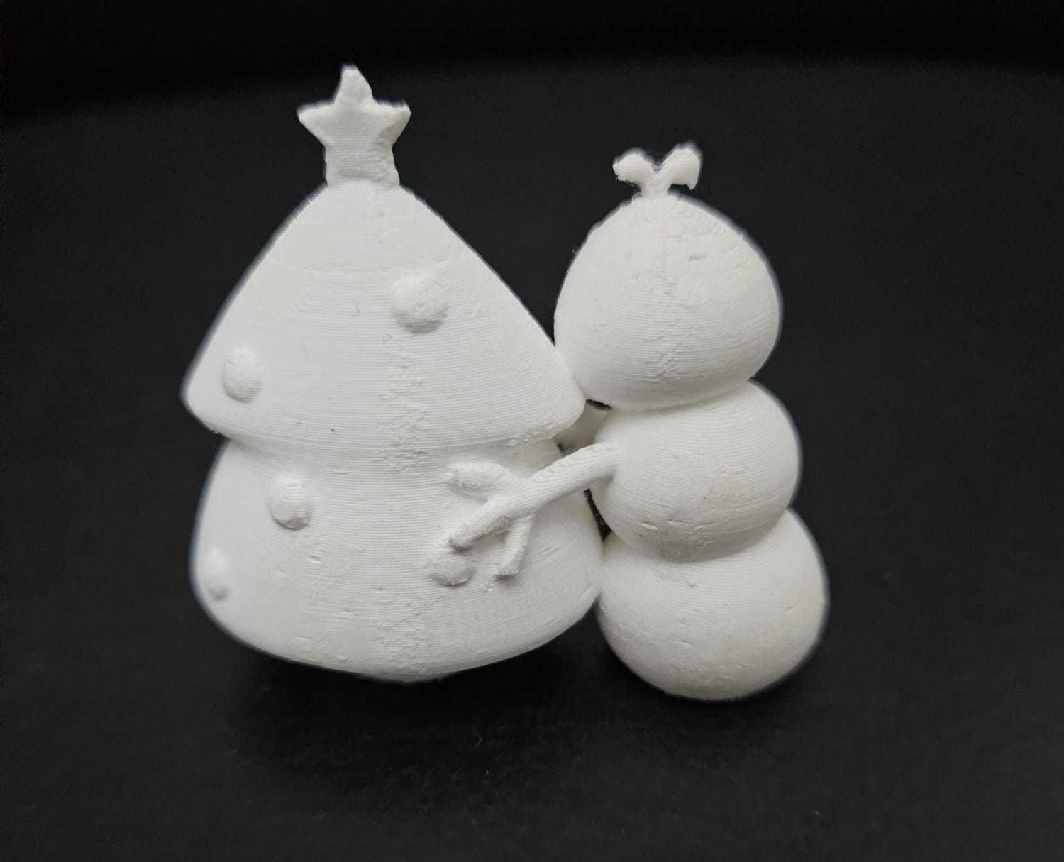 Snowman and Tree 3D print model_6