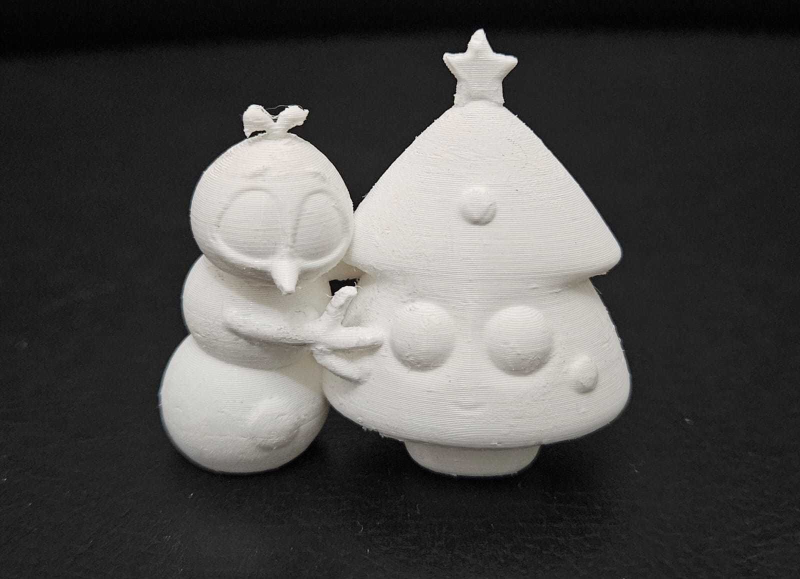 Snowman and Tree 3D print model_8