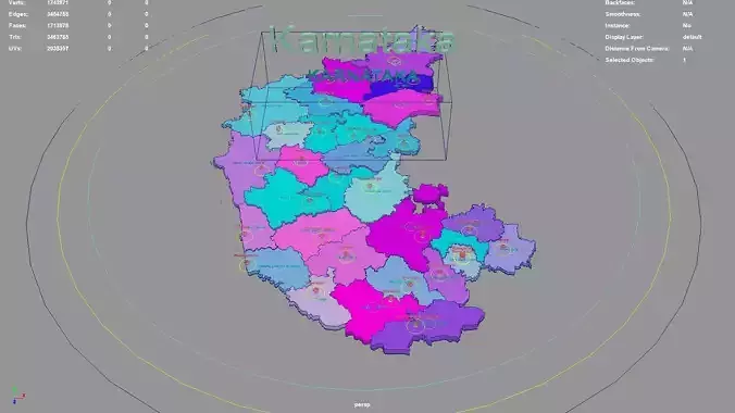 Karnataka  India map region 3D model geography political 3D model