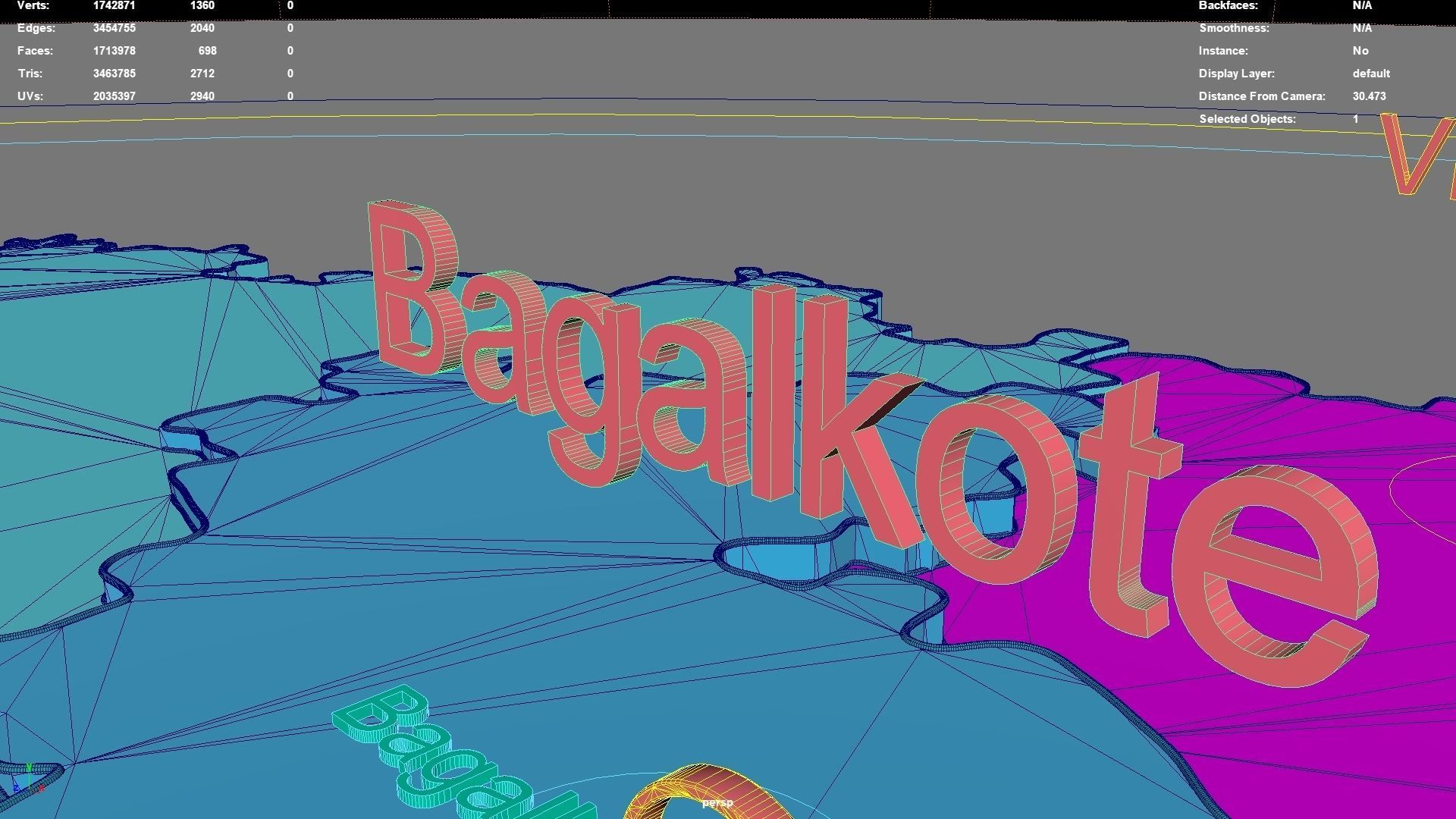 Karnataka  India map region 3D model geography political 3D model_9