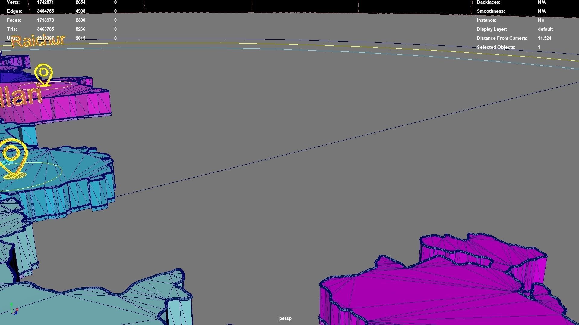 Karnataka  India map region 3D model geography political 3D model_7