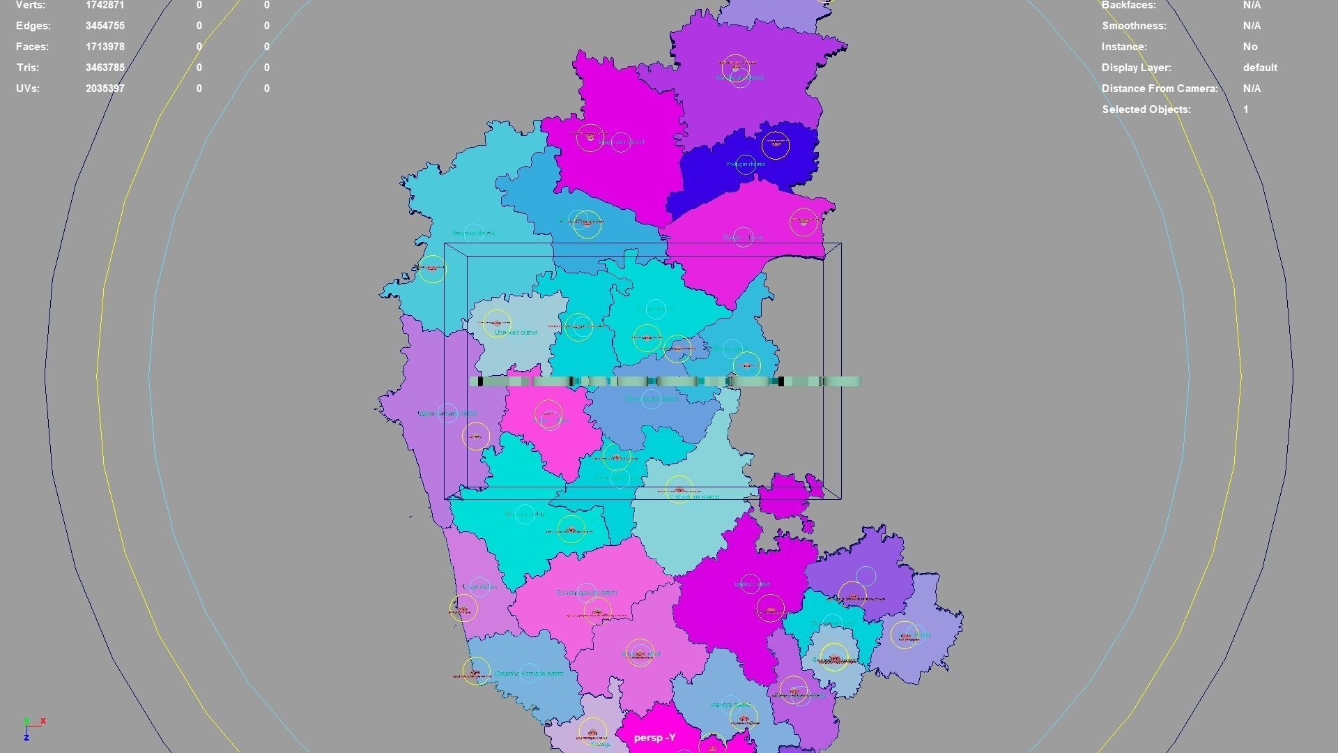 Karnataka  India map region 3D model geography political 3D model_1