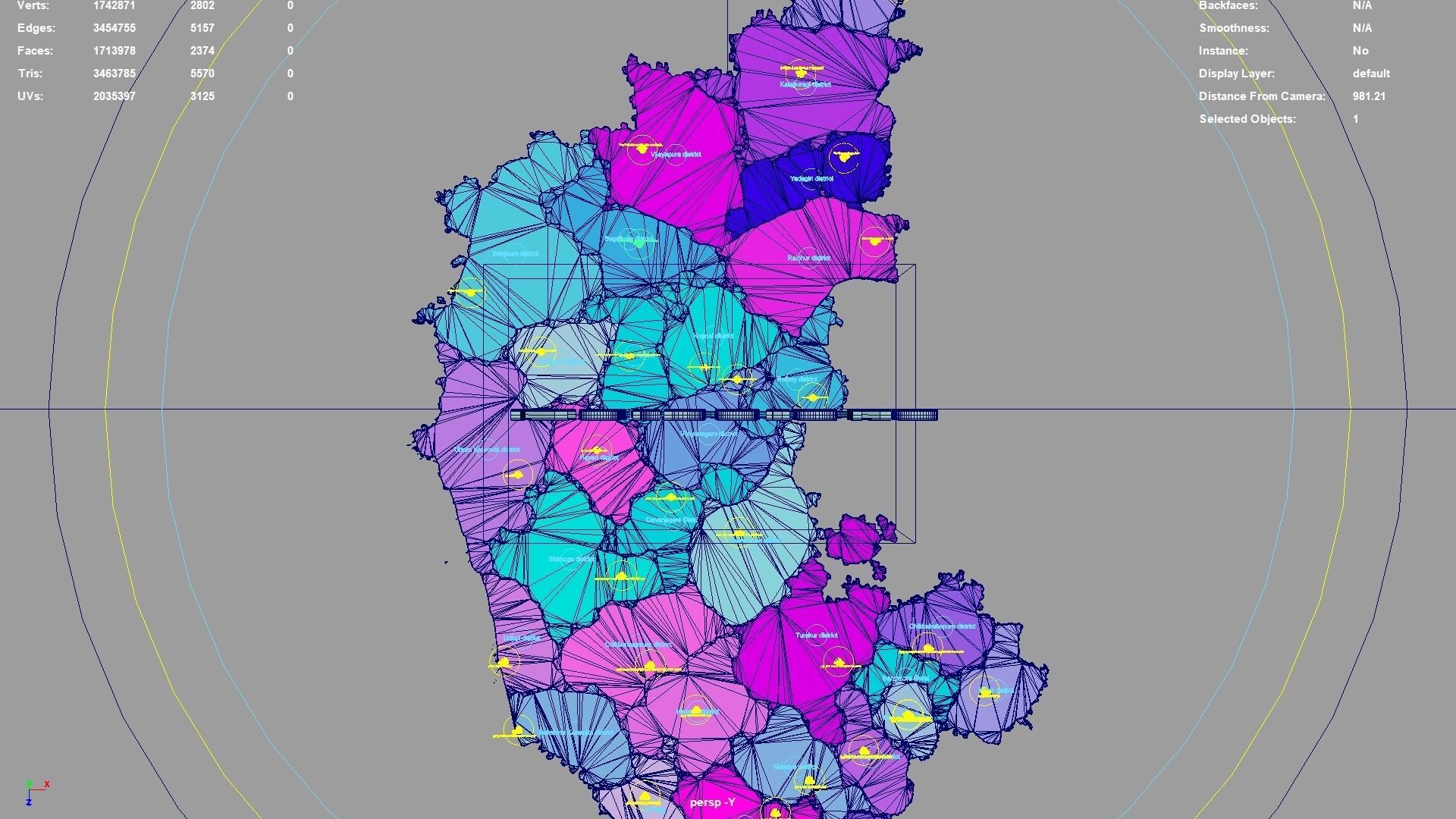 Karnataka  India map region 3D model geography political 3D model_4