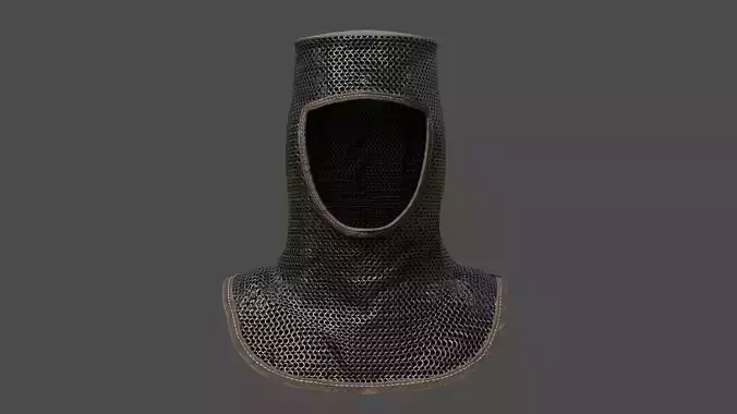 Chainmail medieval helmet
