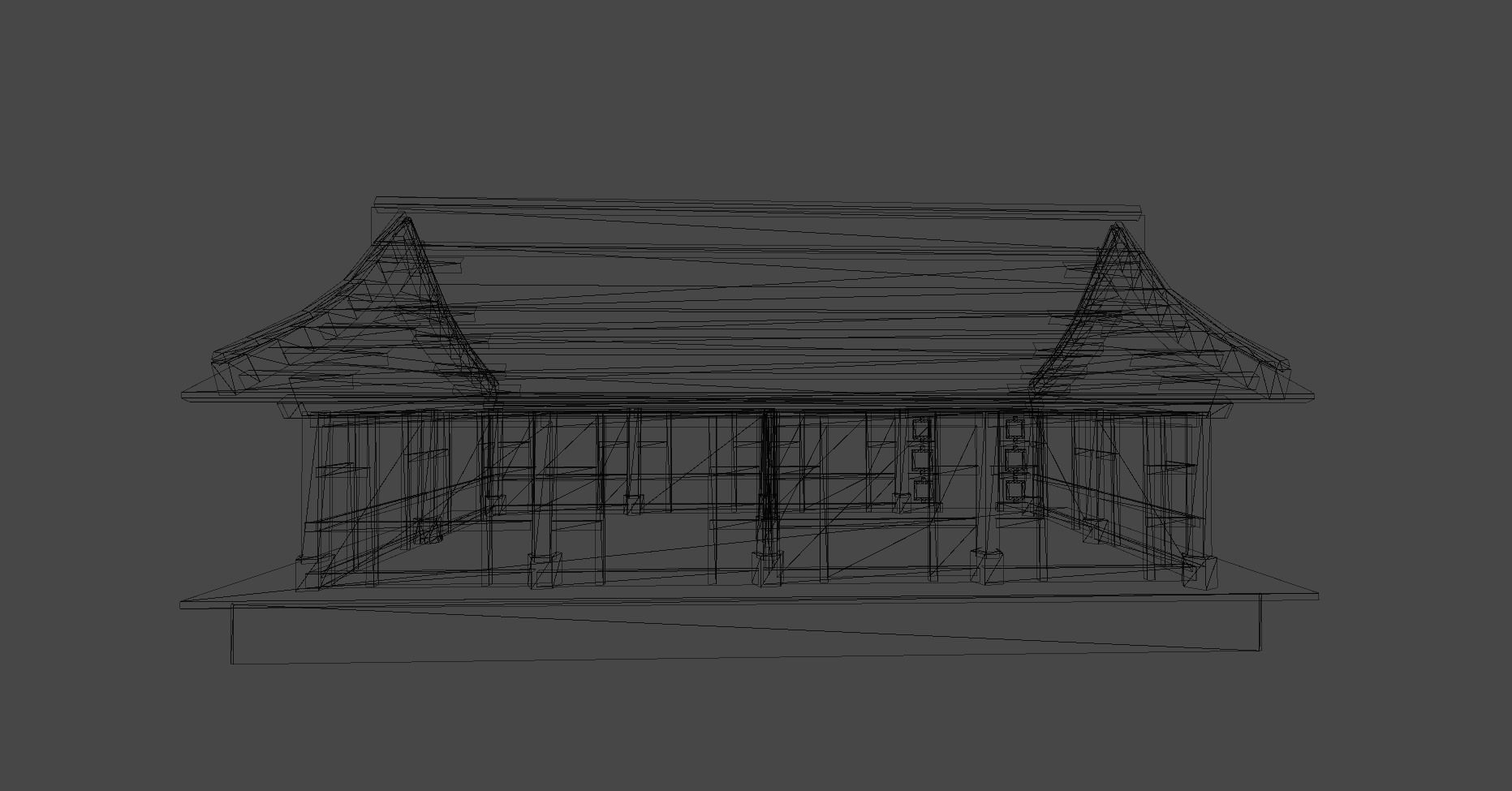 Ancient Japanese Building Style 05 Low-poly 3D model_1