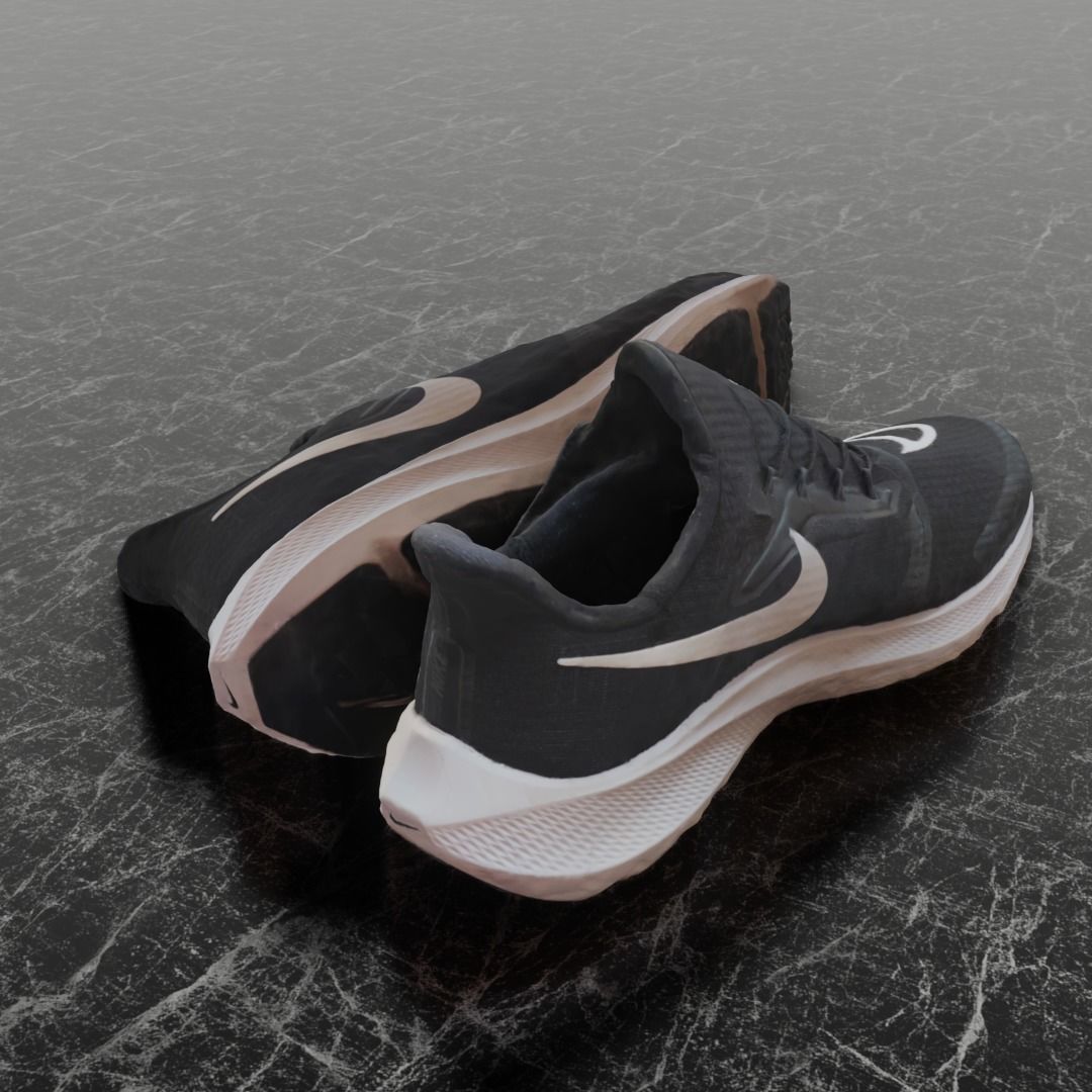 NIKE FLY EASE 2  3D SHOES - BLACK Low-poly 3D model_5