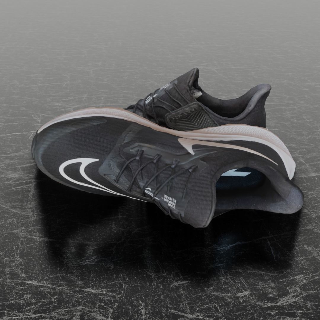 NIKE FLY EASE 2  3D SHOES - BLACK Low-poly 3D model_14