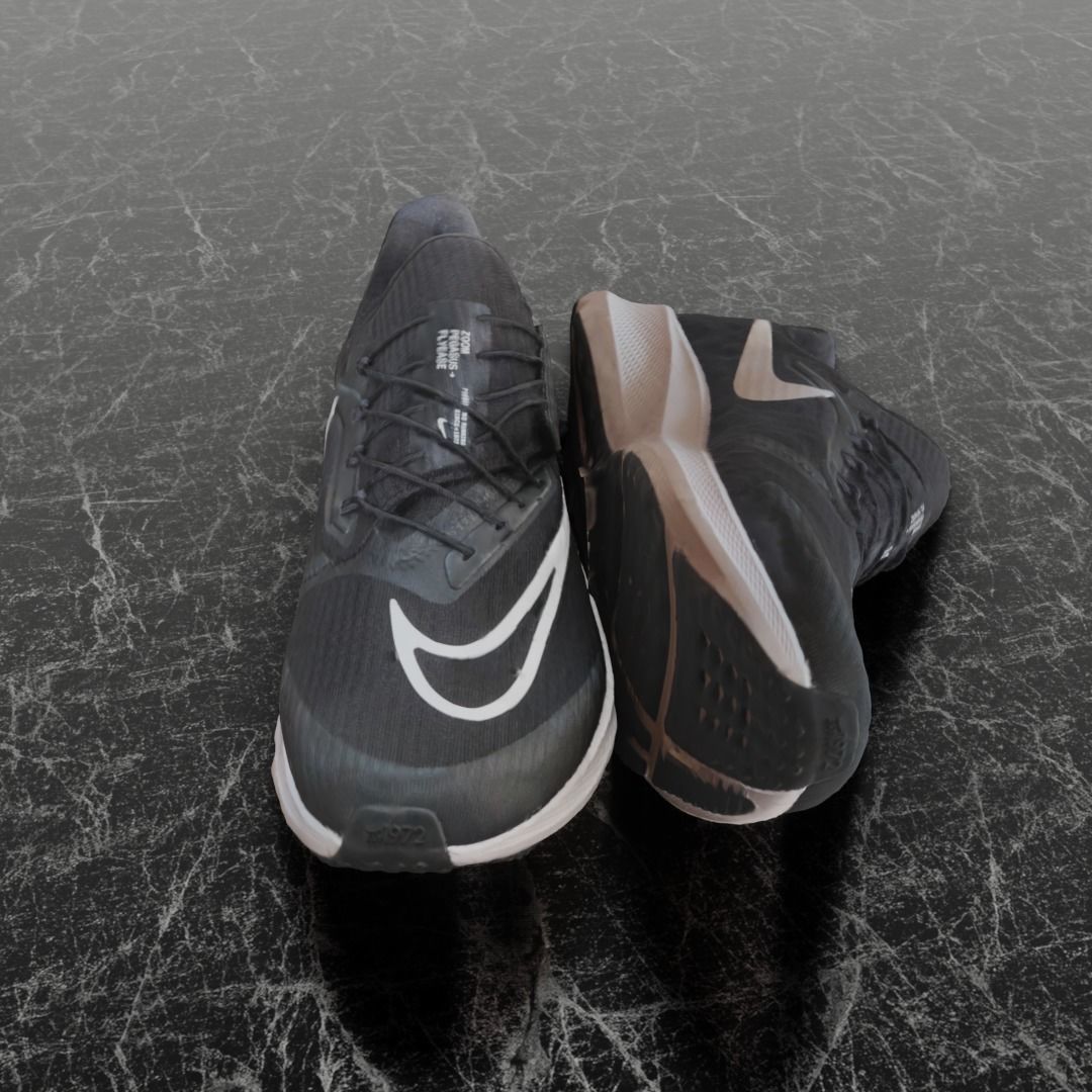 NIKE FLY EASE 2  3D SHOES - BLACK Low-poly 3D model_2