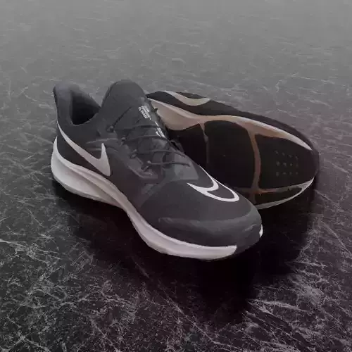 NIKE FLY EASE 2  3D SHOES - BLACK Low-poly 3D model