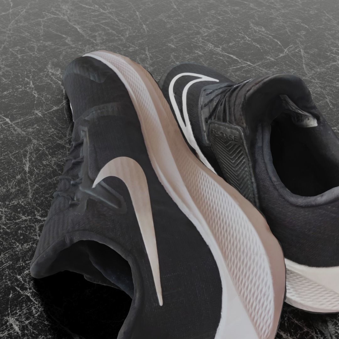 NIKE FLY EASE 2  3D SHOES - BLACK Low-poly 3D model_8