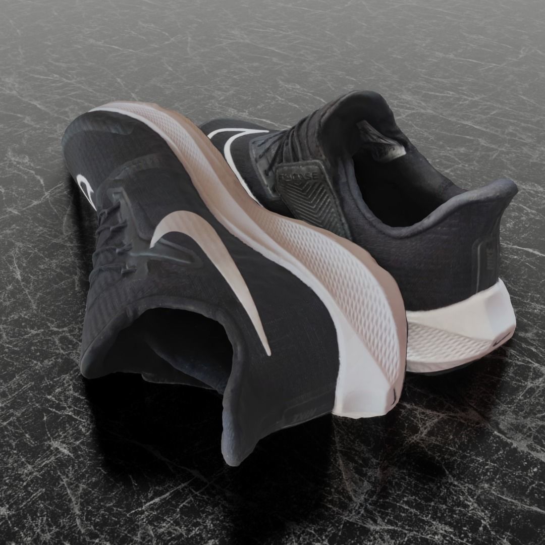 NIKE FLY EASE 2  3D SHOES - BLACK Low-poly 3D model_6