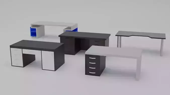 Bedroom Desks Set For Illustrations Or Animation