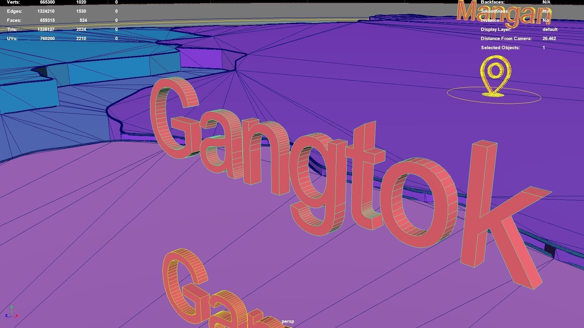 Sikkim  India map region 3D model geography political geographic 3D model_9