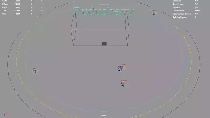 Puducherry India map region 3D model geography political 3D model