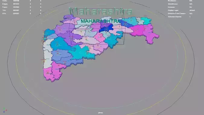 Maharashtra  India map region 3D model geography political