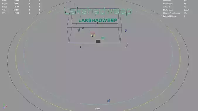 Lakshadweep  India map region 3D model geography political 3D model