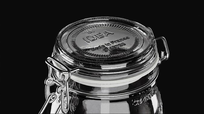 Glass Jar Food Collection 3D model 2