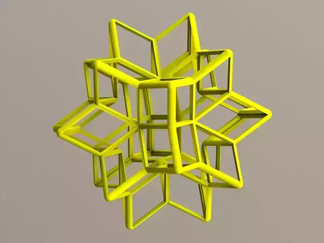 Wireframe Shape Rhombic Hexecontahedron
