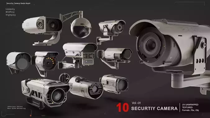Security Camera VOl 01 Low-poly 3D model