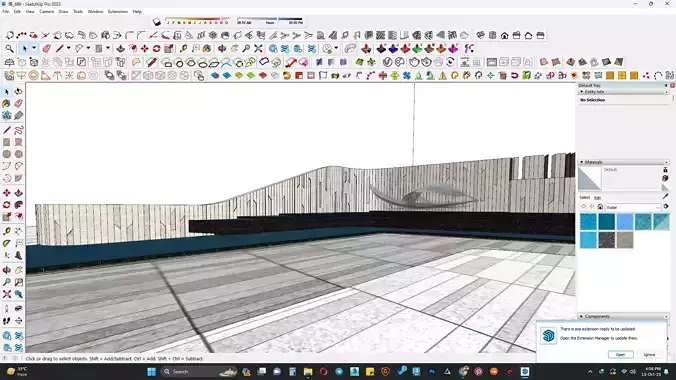 Boundary wall with water fountain