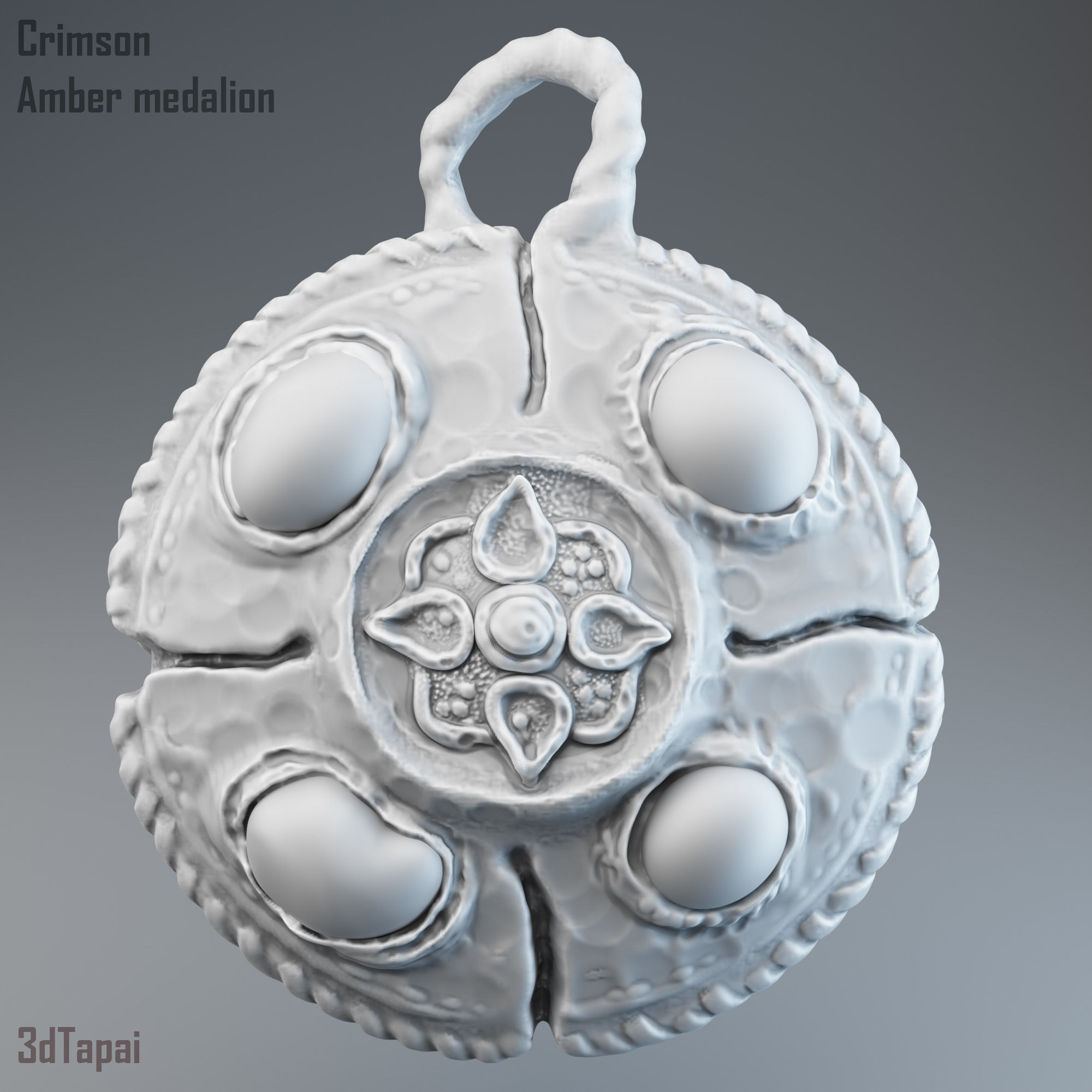 Amber medallions from Elden Ring 3D print model_7