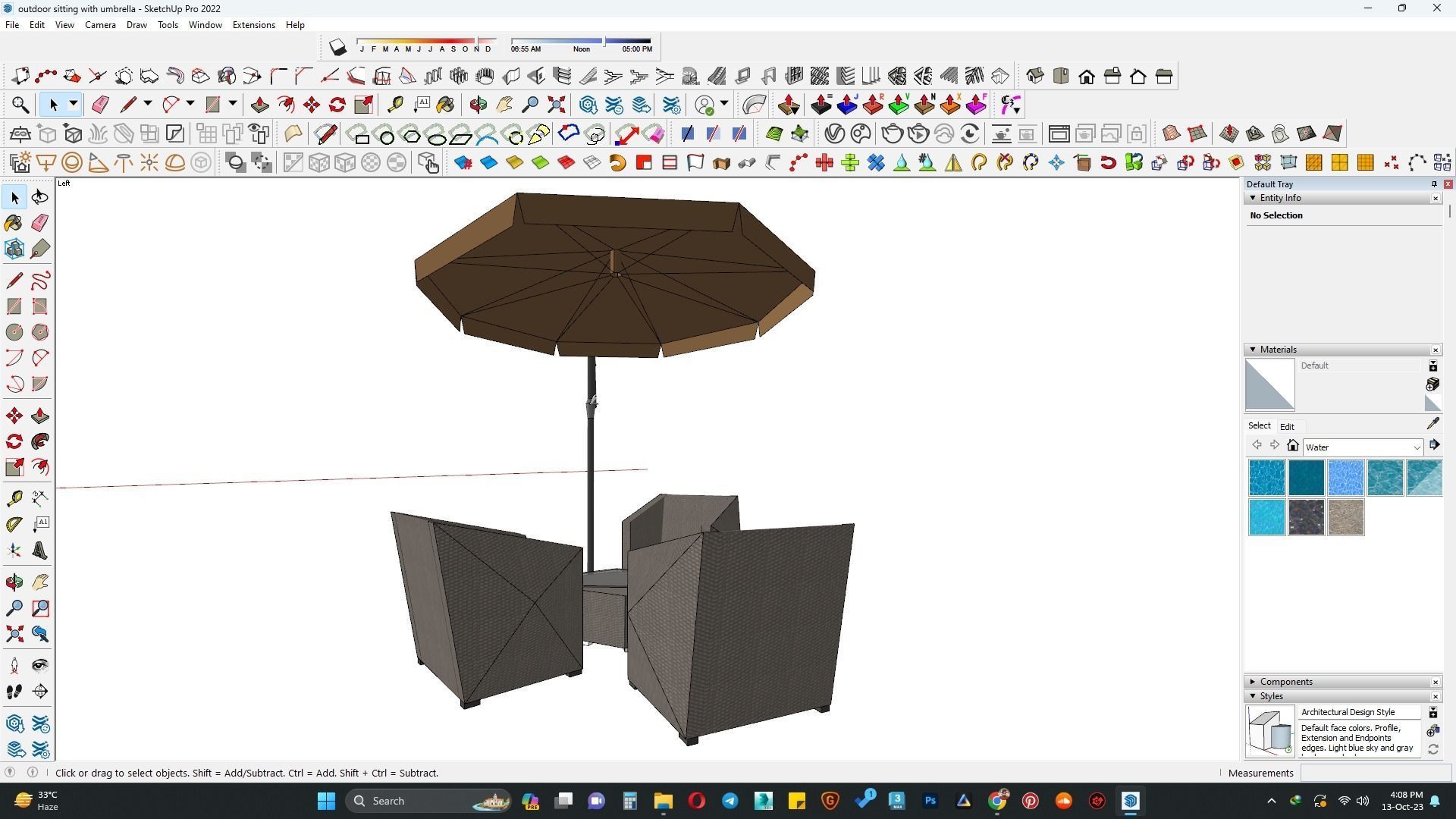 outdoor sitting with umbrella 3D model_5