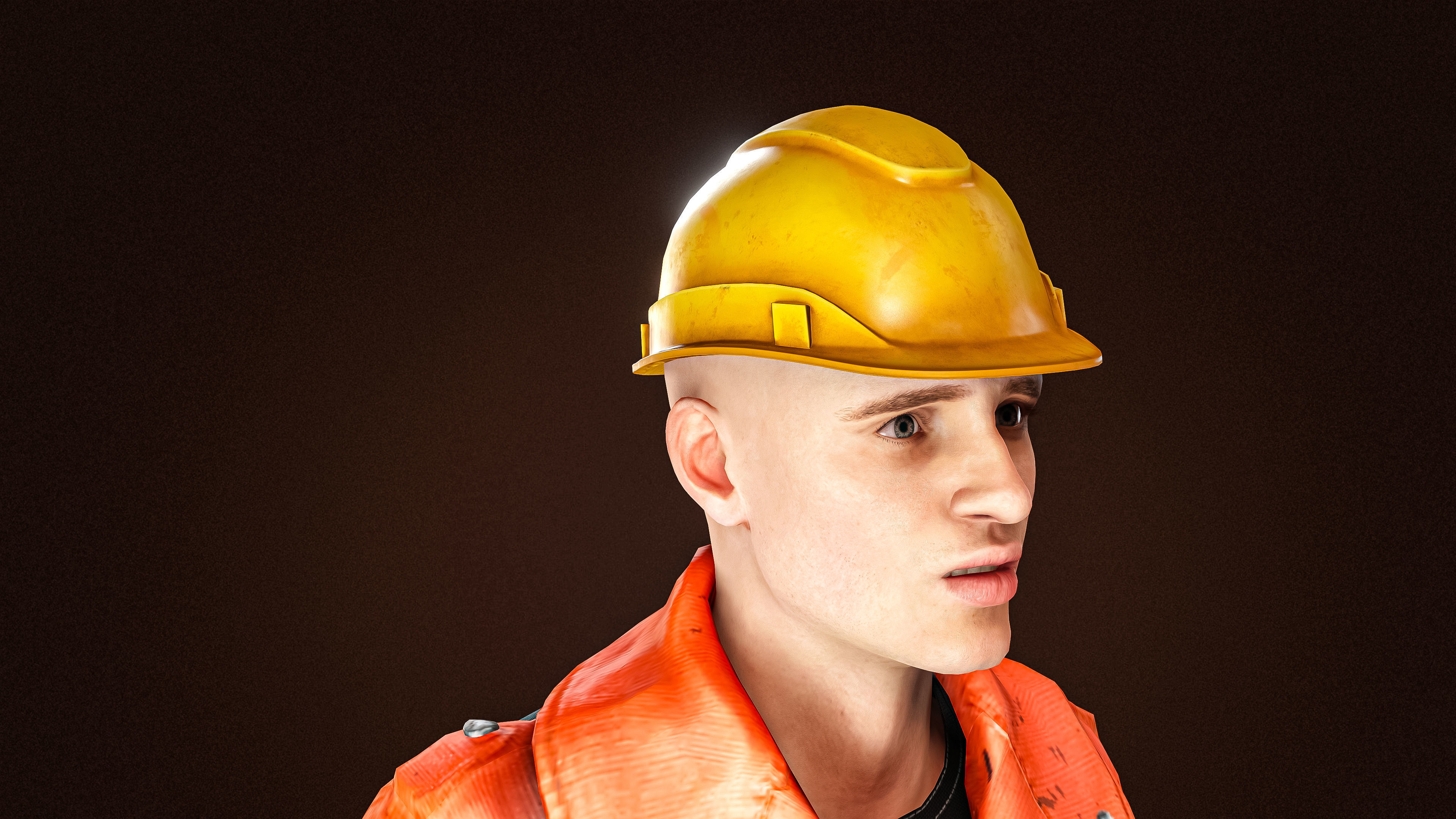 High Quality Male Worker Low-poly 3D model_9