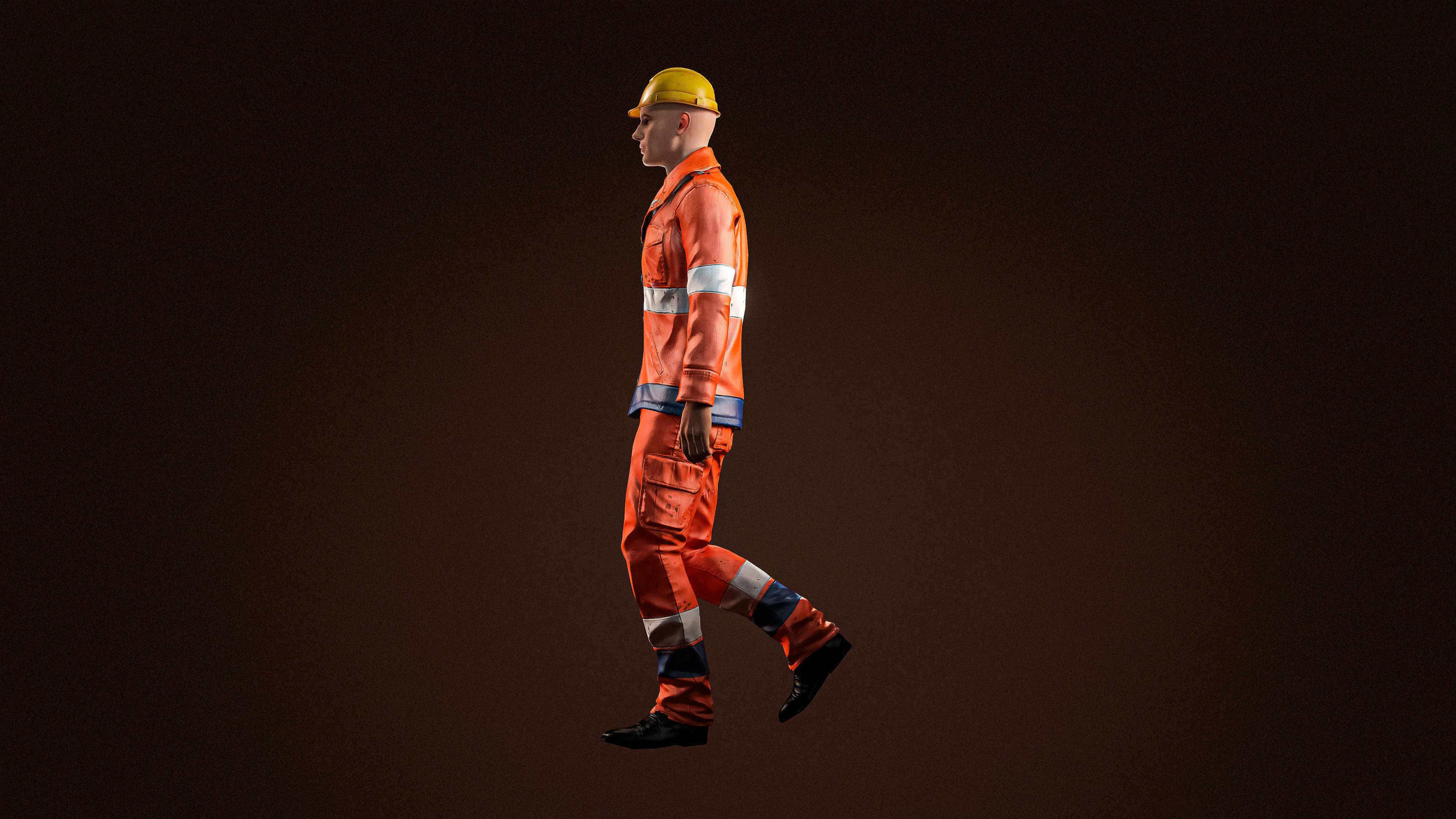 High Quality Male Worker Low-poly 3D model_4