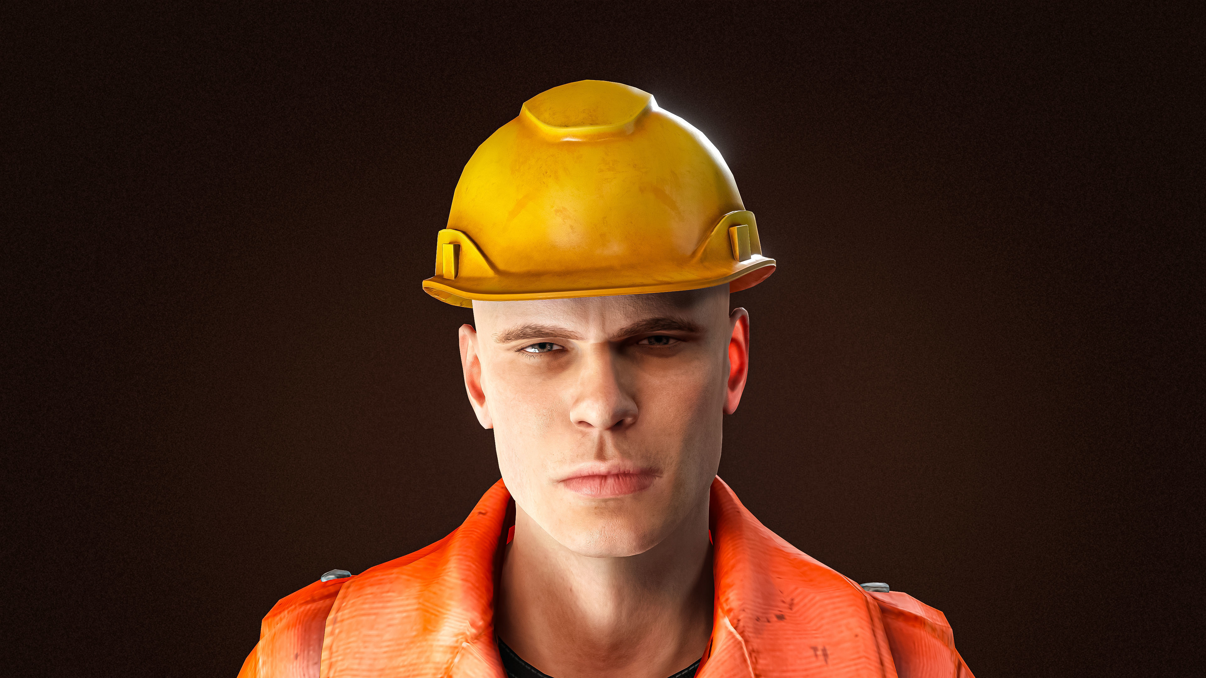 High Quality Male Worker Low-poly 3D model_7