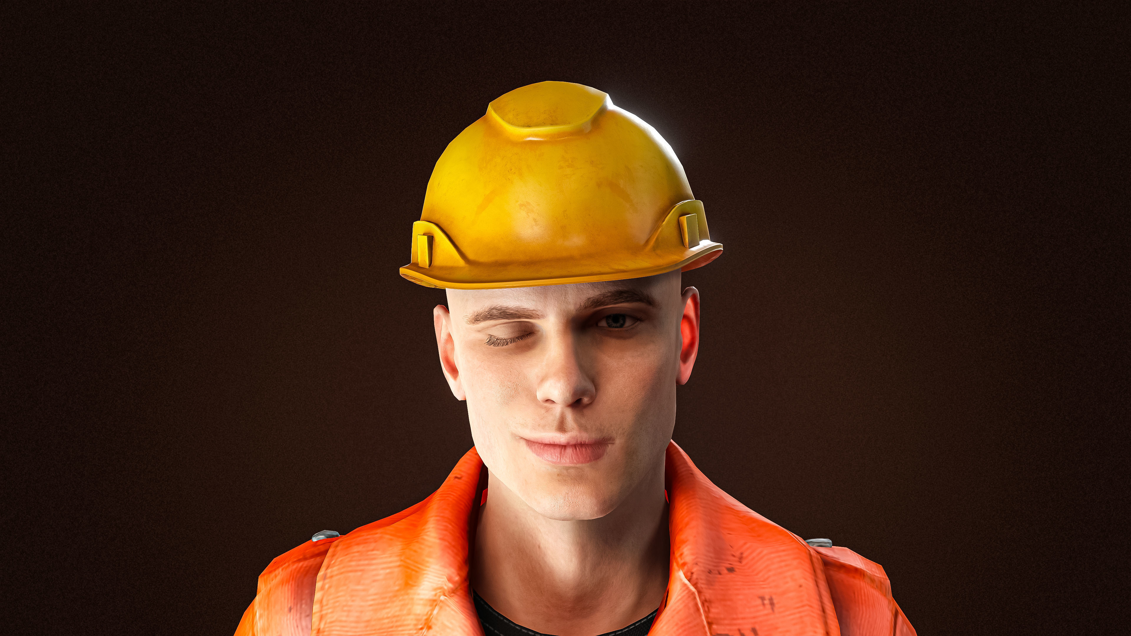 High Quality Male Worker Low-poly 3D model_2