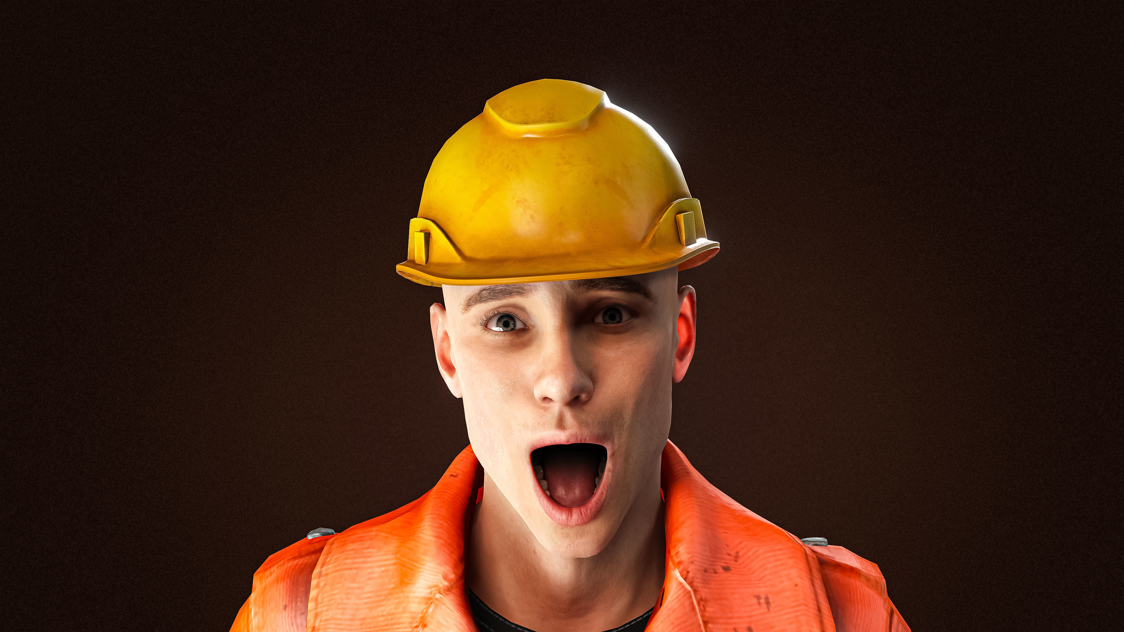 High Quality Male Worker Low-poly 3D model_10