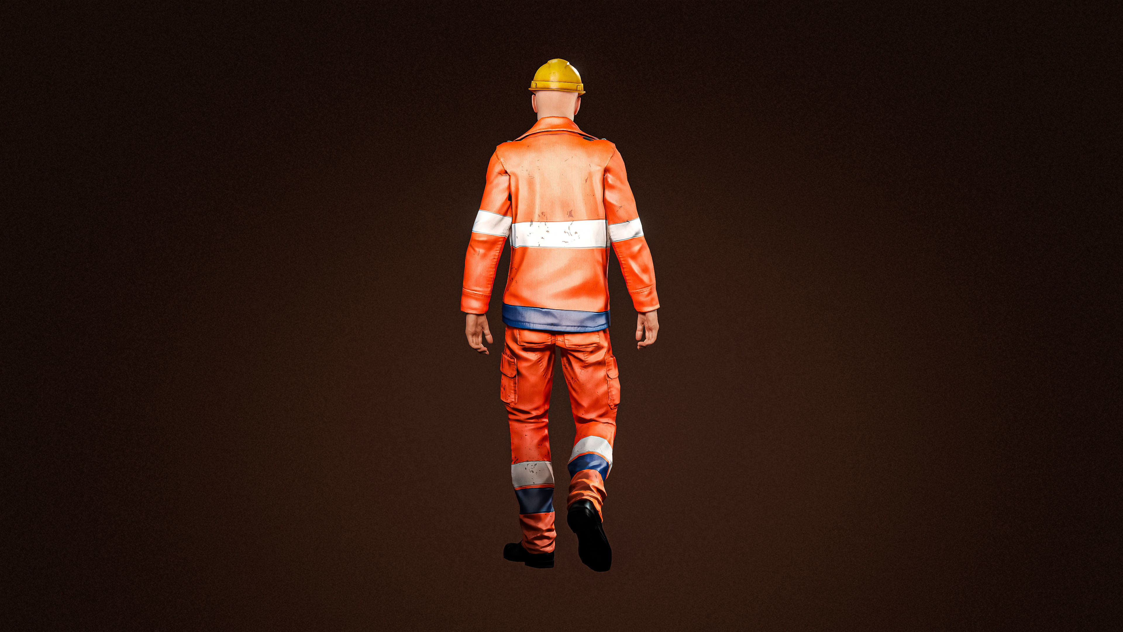 High Quality Male Worker Low-poly 3D model_5