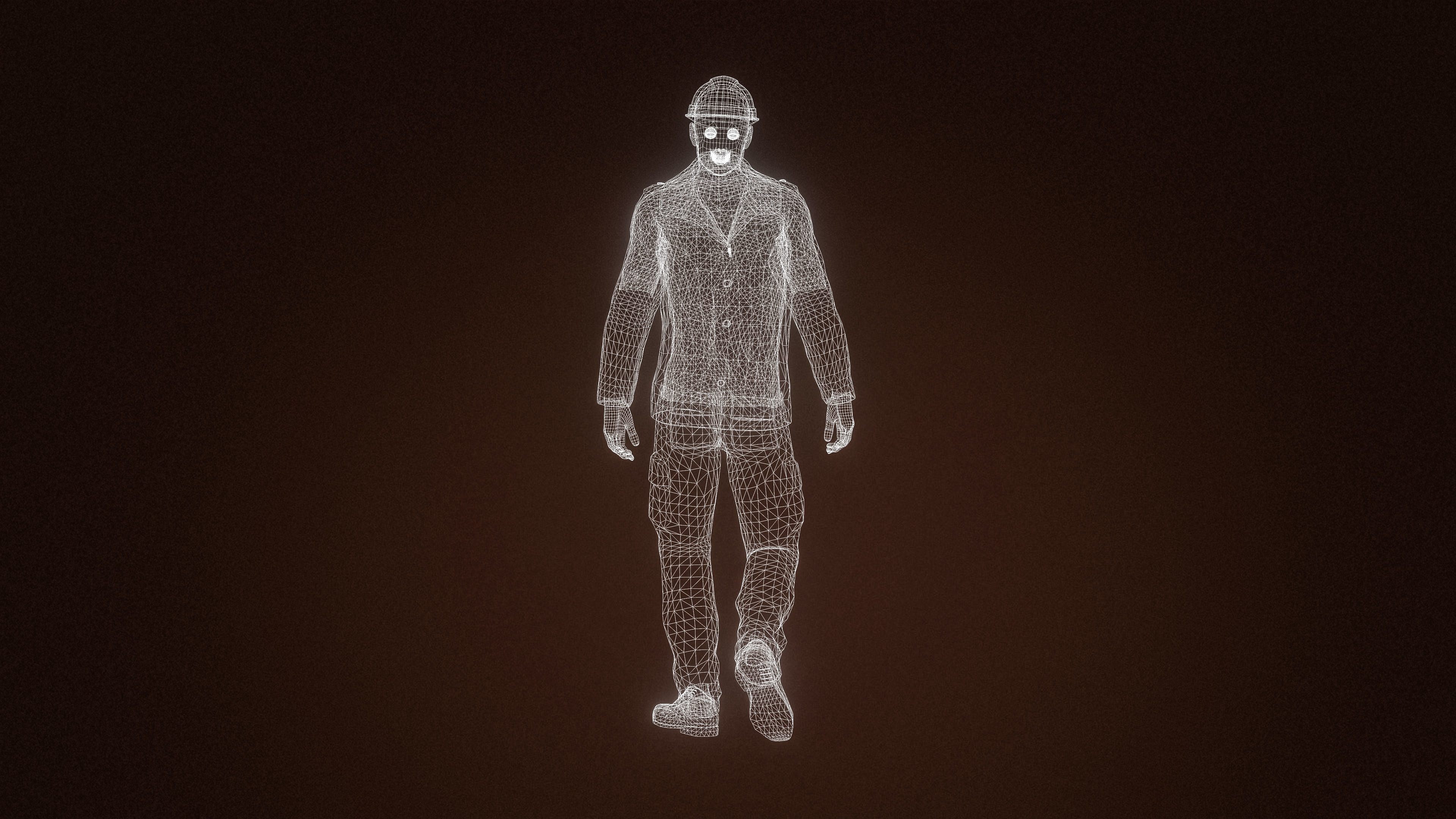 High Quality Male Worker Low-poly 3D model_15