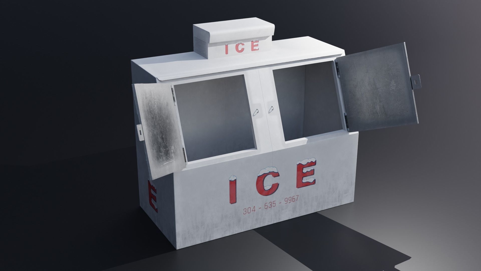 Ice Freezer 4K Low-poly 3D model_7