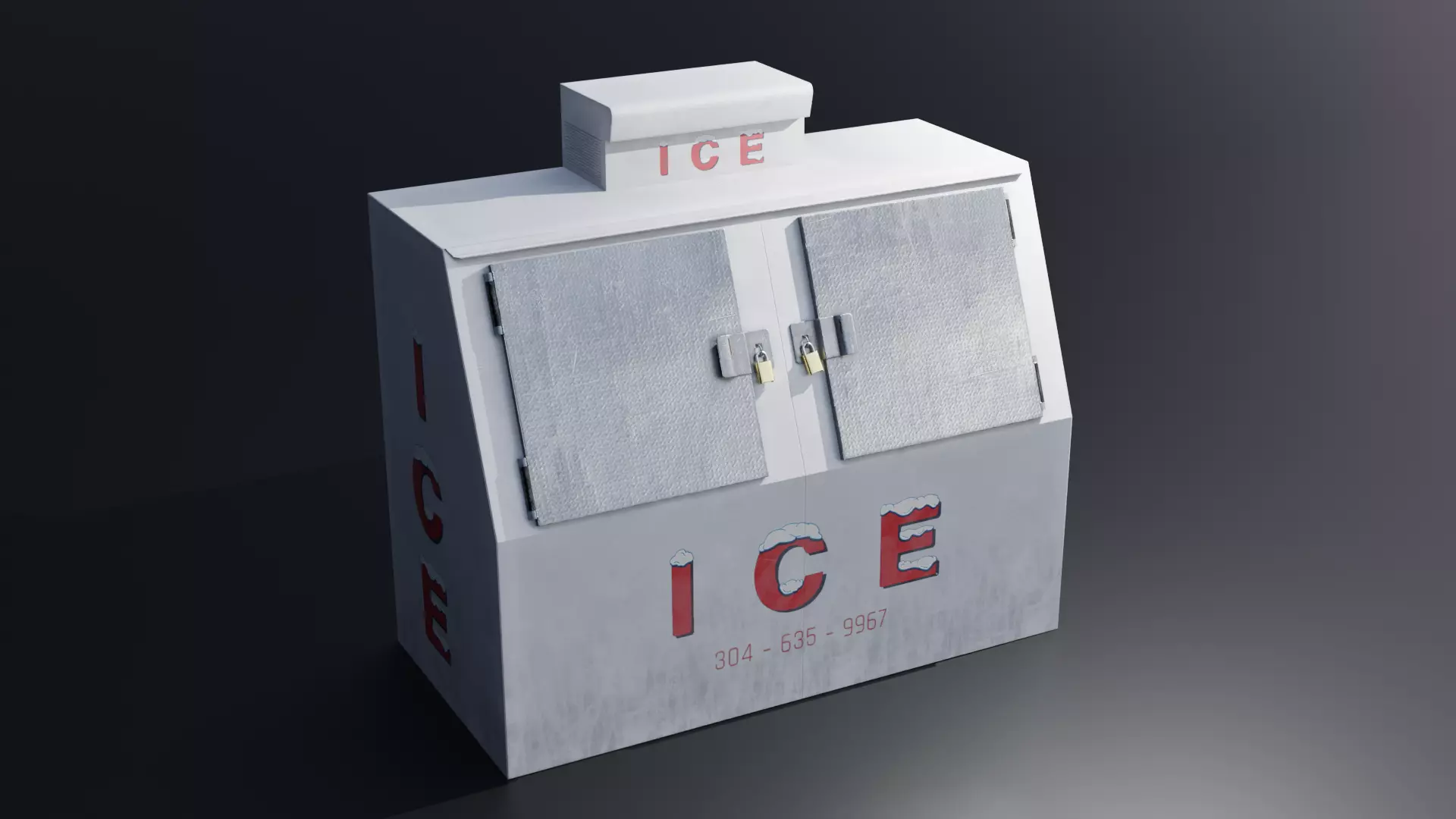 Ice Freezer 4K Low-poly 3D model_0