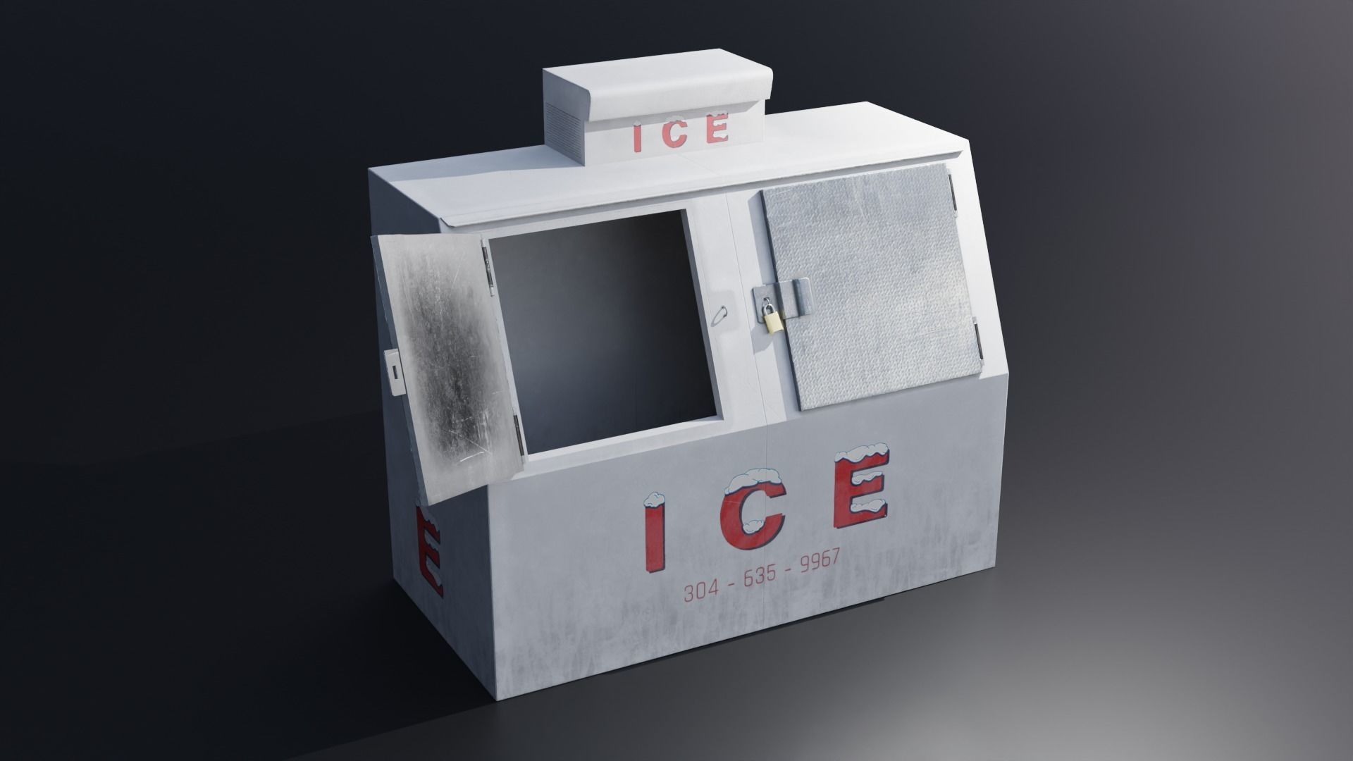 Ice Freezer 4K Low-poly 3D model_6
