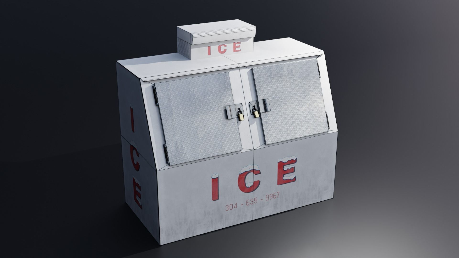 Ice Freezer 4K Low-poly 3D model_1