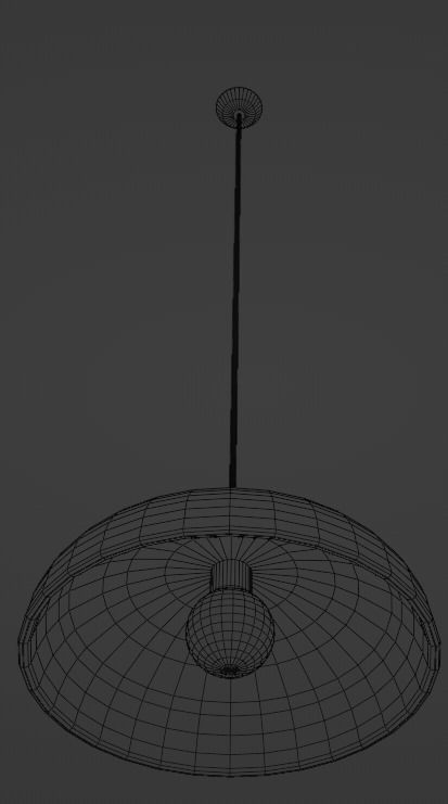 Vintage Diner Lamp Low-poly 3D model_4