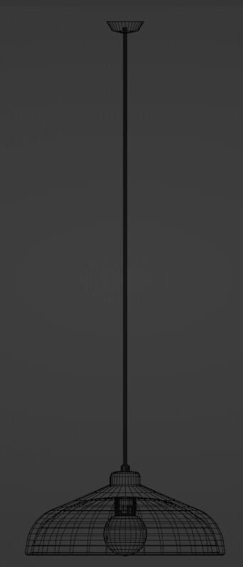 Vintage Diner Lamp Low-poly 3D model_3