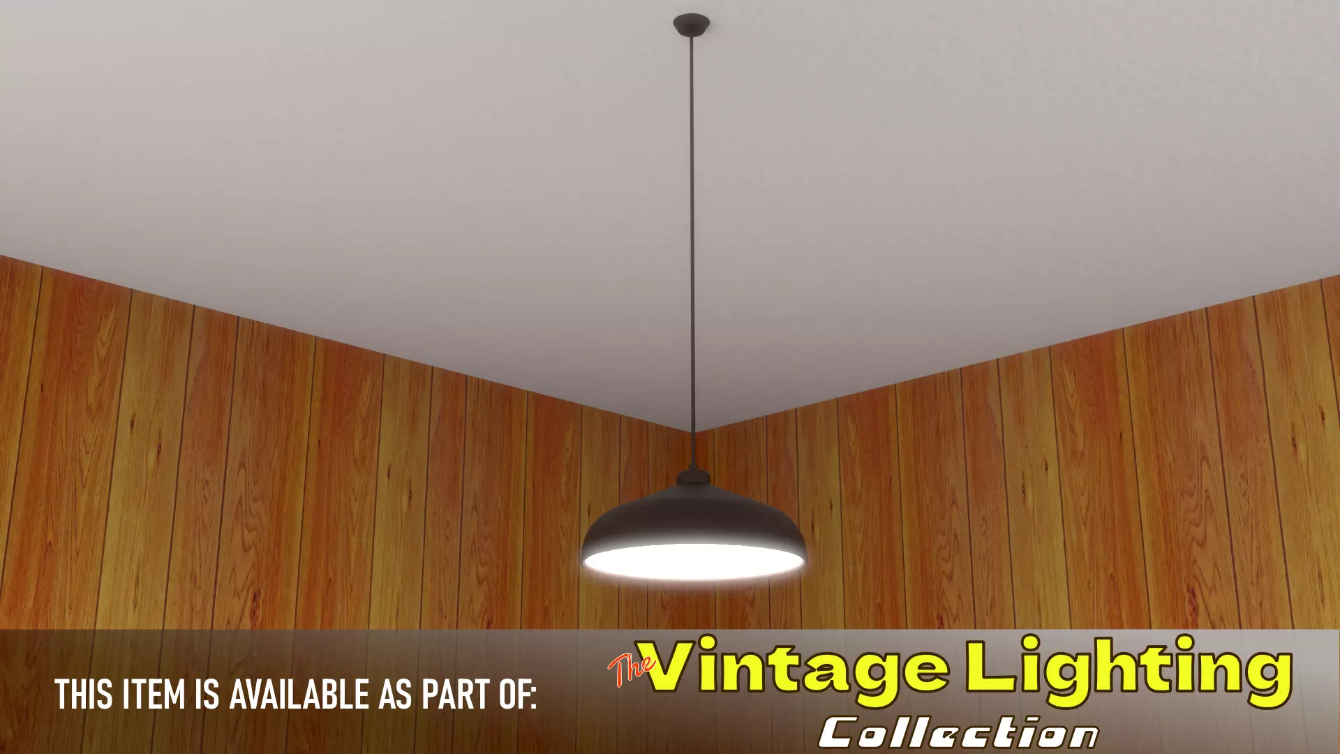Vintage Diner Lamp Low-poly 3D model_0