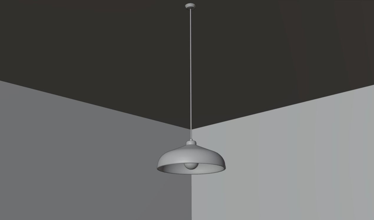 Vintage Diner Lamp Low-poly 3D model_2