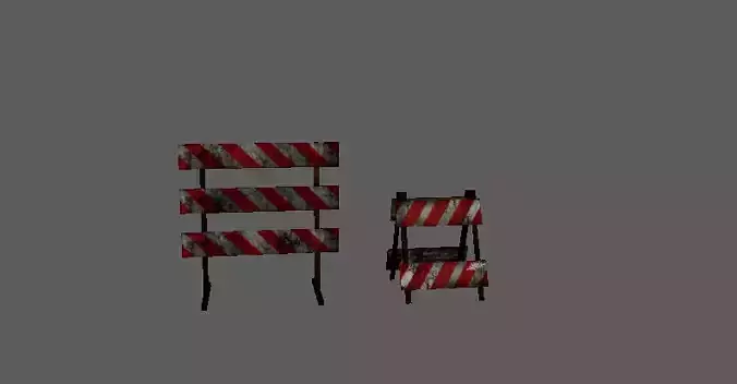 Road work sign  Road blocker  Barricade