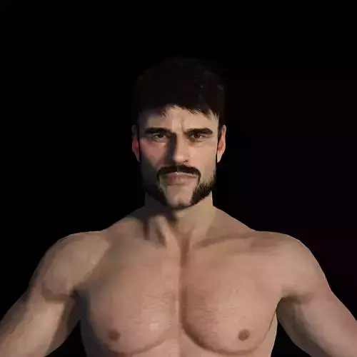 Realistic 3D Muscle Man Character ready for all softwares