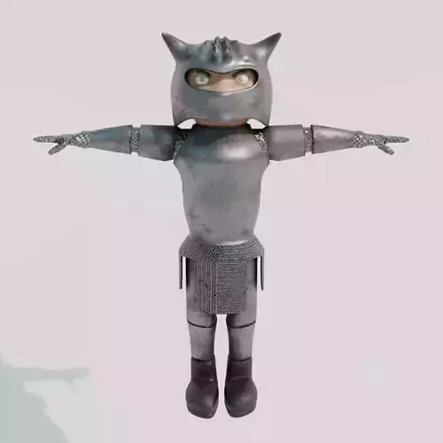 Cartoon Warrior Low-poly 3D model