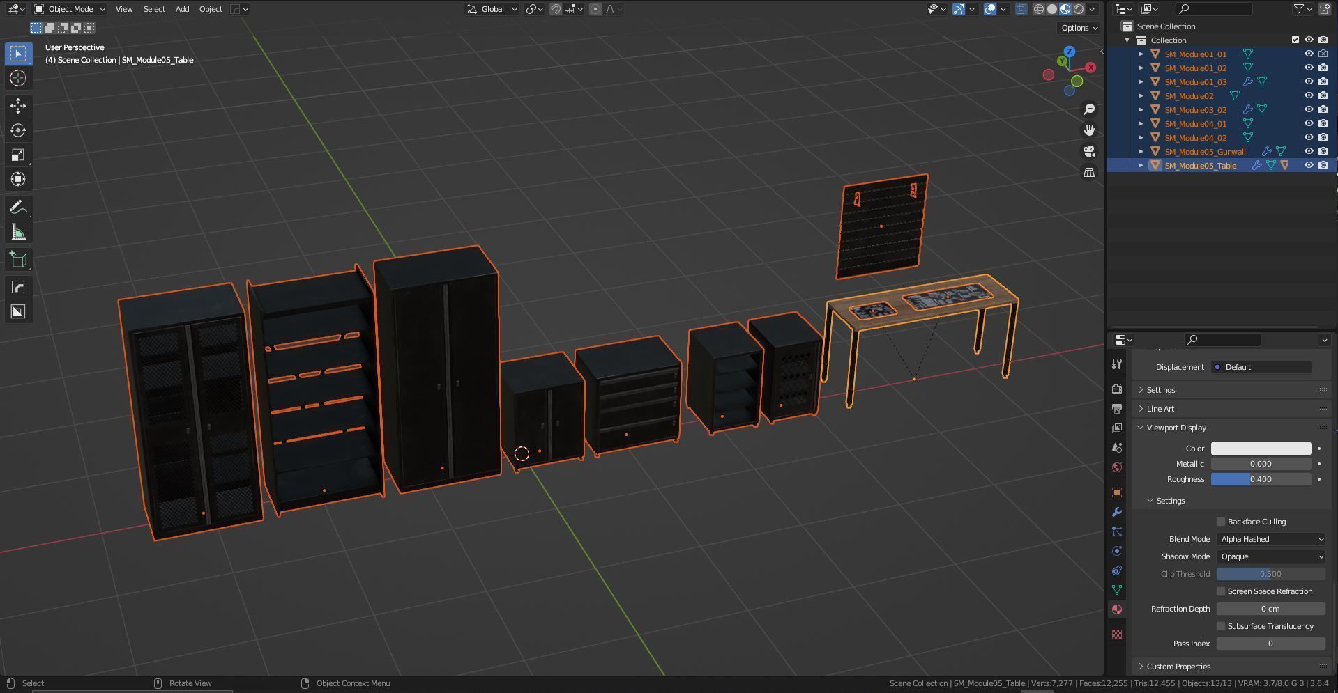 MODULAR ARMORY FURNITURE Low-poly 3D model_17