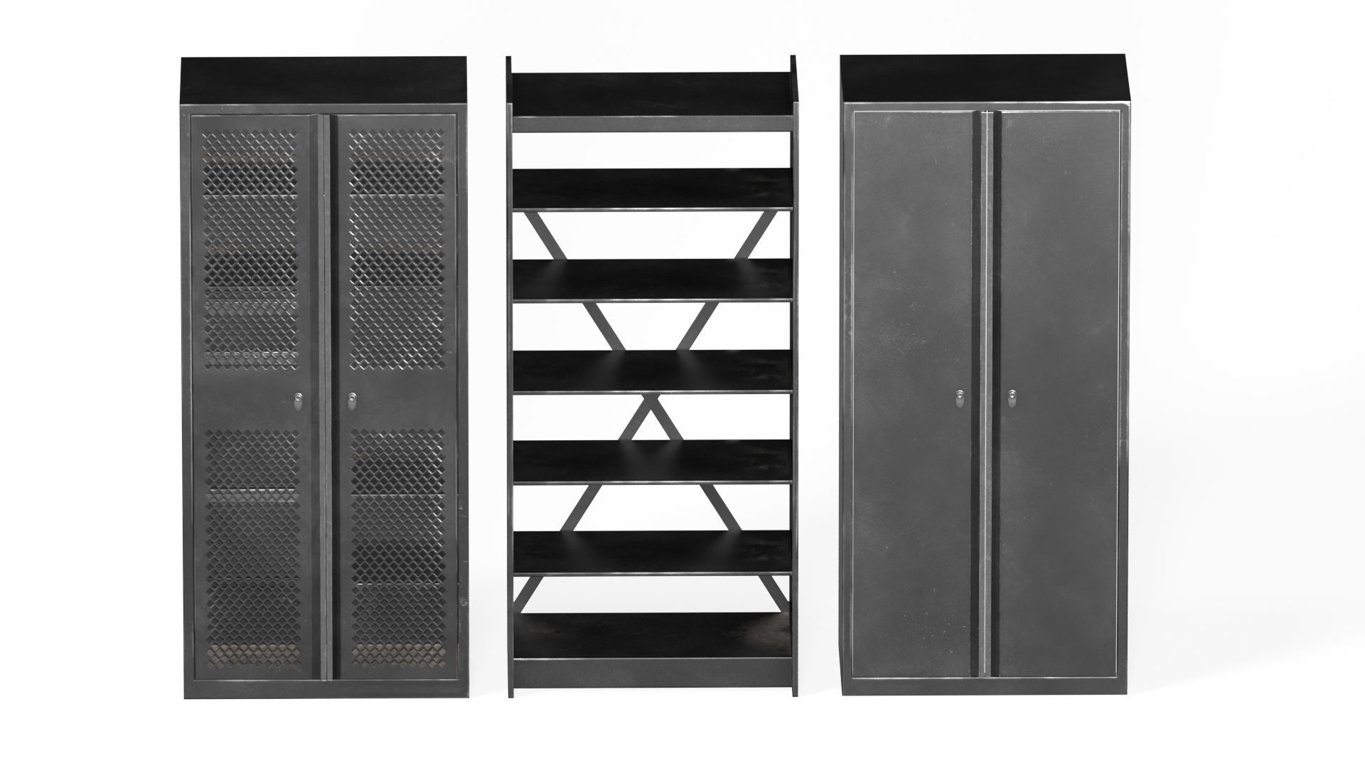 MODULAR ARMORY FURNITURE Low-poly 3D model_4