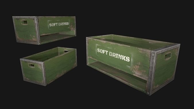 Military box for food game ready Low-poly 3D model