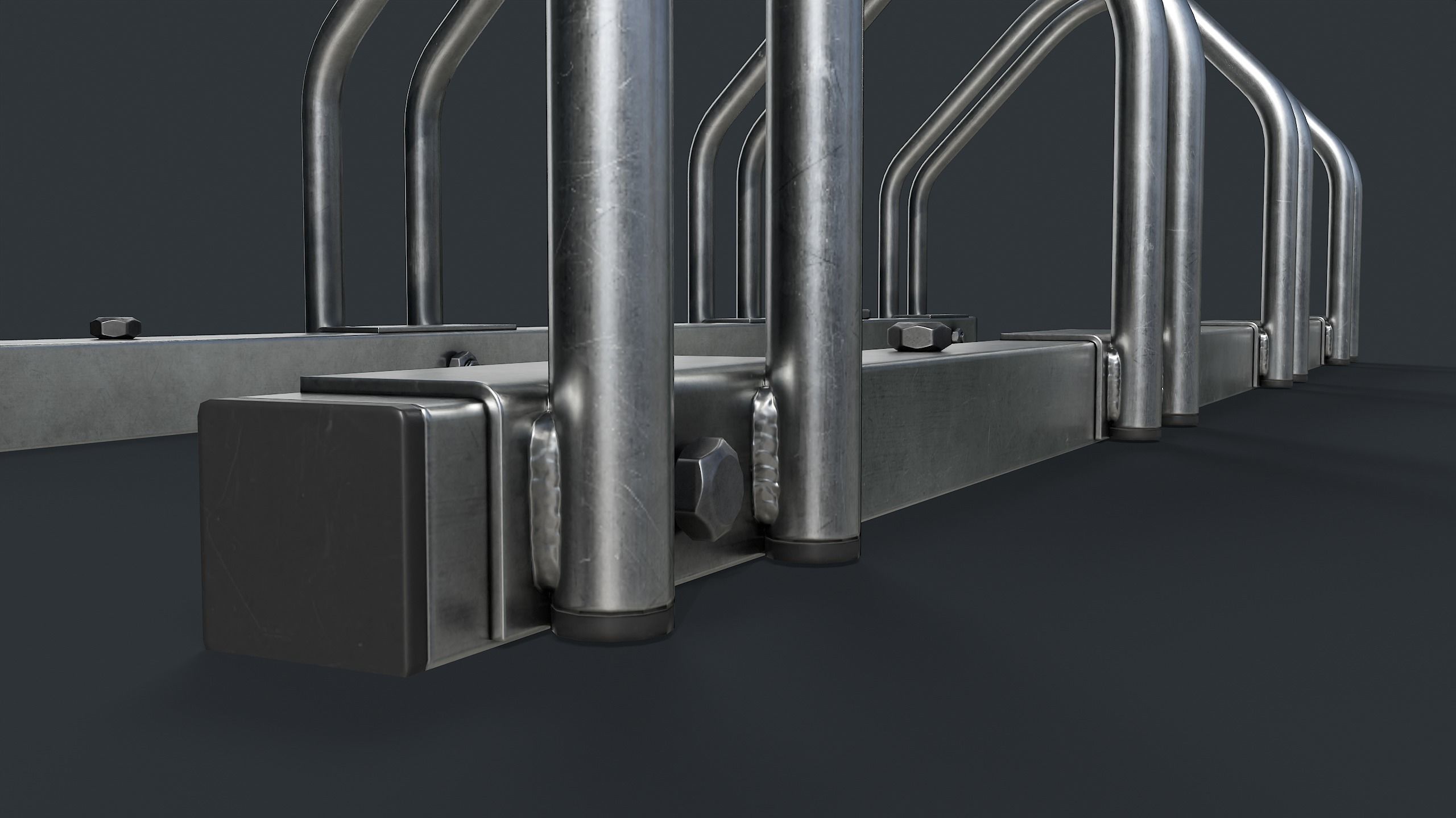 Bike Rack 2 PBR Game Ready Low-poly 3D model_14