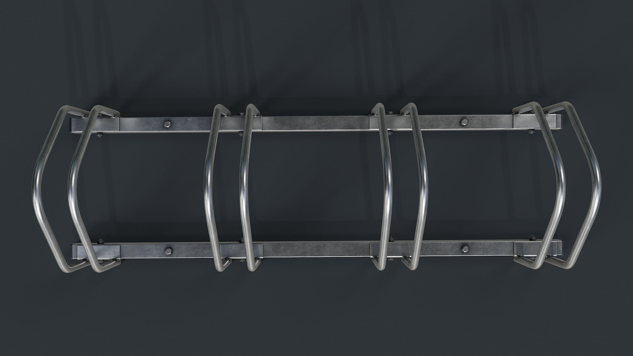 Bike Rack 2 PBR Game Ready Low-poly 3D model_6
