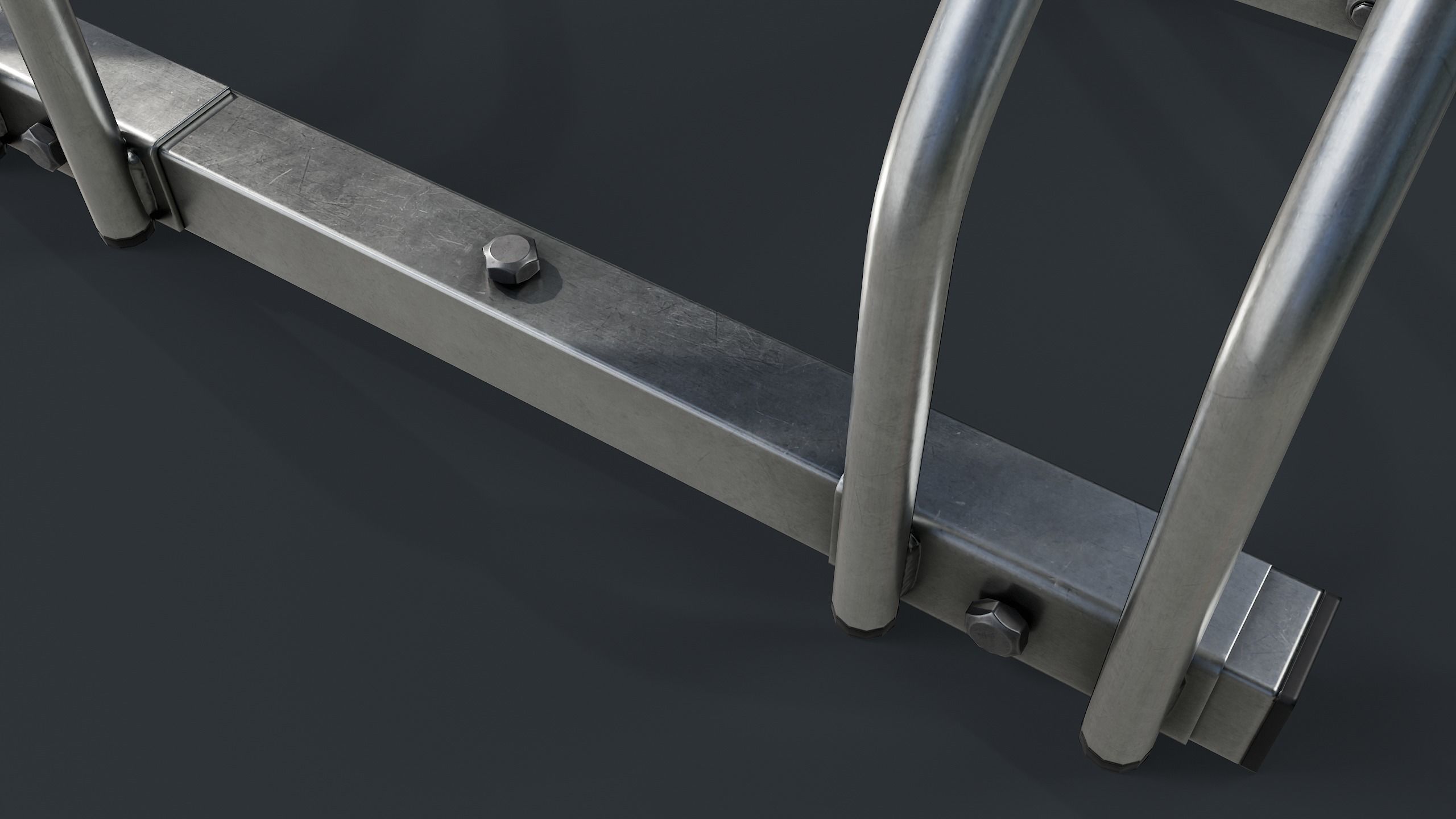 Bike Rack 2 PBR Game Ready Low-poly 3D model_11